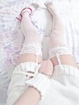 [Cosplay] 羽天shine 白丝白色毛衣