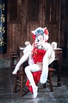 [Cosplay] 半半子 – 柴郡中华娘旗袍[45P2V-389MB]