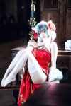 [Cosplay] 半半子 – 柴郡中华娘旗袍[45P2V-389MB]
