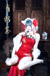 [Cosplay] 半半子 – 柴郡中华娘旗袍[45P2V-389MB]