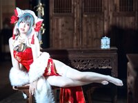 [Cosplay] 半半子 – 柴郡中华娘旗袍[45P2V-389MB]