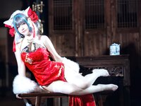 [Cosplay] 半半子 – 柴郡中华娘旗袍[45P2V-389MB]