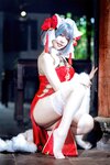 [Cosplay] 半半子 – 柴郡中华娘旗袍[45P2V-389MB]
