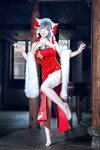 [Cosplay] 半半子 – 柴郡中华娘旗袍[45P2V-389MB]