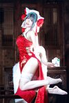 [Cosplay] 半半子 – 柴郡中华娘旗袍[45P2V-389MB]