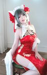 [Cosplay] 半半子 – 柴郡中华娘旗袍[45P2V-389MB]
