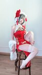 [Cosplay] 半半子 – 柴郡中华娘旗袍[45P2V-389MB]