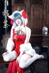 [Cosplay] 半半子 – 柴郡中华娘旗袍[45P2V-389MB]