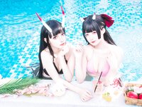 [Cosplay] 封疆疆v x 祖木子 能代 x 酒匂泳装