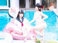 [Cosplay] 封疆疆v x 祖木子 能代 x 酒匂泳装