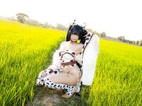 [Cosplay] Hitomi Kadorin カドリン仁美 - Amane-chan wearing a cow costume 牛の着ぐるみを着たあまねちゃん