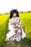 [Cosplay] Hitomi Kadorin カドリン仁美 - Amane-chan wearing a cow costume 牛の着ぐるみを着たあまねちゃん