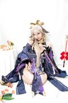 [Cosplay] Caomeiyuyi 草莓羽衣 - 黒ギャル八重神子 墨桜色の夜笙雅芸