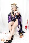 [Cosplay] Caomeiyuyi 草莓羽衣 - 黒ギャル八重神子 墨桜色の夜笙雅芸