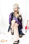 [Cosplay] Caomeiyuyi 草莓羽衣 - 黒ギャル八重神子 墨桜色の夜笙雅芸