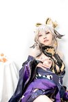 [Cosplay] Caomeiyuyi 草莓羽衣 - 黒ギャル八重神子 墨桜色の夜笙雅芸