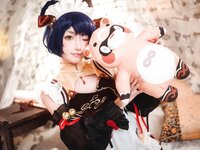 [Cosplay] Abaorabbit 阿包也是兔娘 - Xiangling Maid 香菱女仆