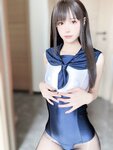 [Cosplay] 布丁大法 蓝色连体泳衣