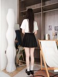 [Cosplay] Jinji Qihua 緊急企劃 - Black Silk JK 黑丝JK
