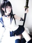 [Cosplay] YiXiaoYangZe 一小央泽 - Katana and Sailor Suit 武士刀与水手服