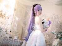 [Cosplay] Wang Pang u 王胖胖u - Unicorn pajamas 独角兽睡衣