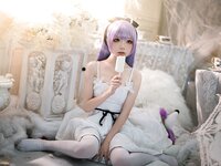 [Cosplay] Wang Pang u 王胖胖u - Unicorn pajamas 独角兽睡衣