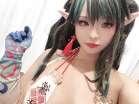 [Cosplay] 小和甜酒 橙风千雅 年夕旗袍双人御守