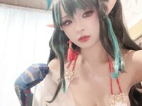[Cosplay] 小和甜酒 橙风千雅 年夕旗袍双人御守