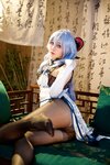 [Cosplay] 屑雪雪鸭 – 甘雨青花瓷旗袍[50P-199MB]