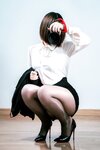 [Cosplay] 半半子 黑丝OL