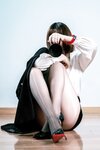 [Cosplay] 半半子 黑丝OL