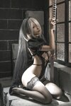 [Cosplay] Chun Momo 蠢沫沫 - 2B Black wedding dress 2B 黑婚纱