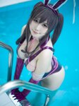 [Cosplay] Mahuajiang 麻花麻花酱 - Purple transparent swimsuit 紫色透明泳装