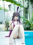 [Cosplay] Mahuajiang 麻花麻花酱 - Purple transparent swimsuit 紫色透明泳装