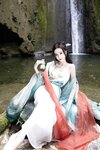 [Cosplay] 王馨瑶Yanni 绿色古装 瀑布