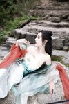 [Cosplay] 王馨瑶Yanni 绿色古装 瀑布