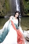 [Cosplay] 王馨瑶Yanni 绿色古装 瀑布