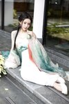 [Cosplay] 王馨瑶Yanni 绿色古装 瀑布