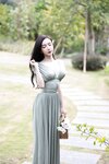 [Cosplay] 王馨瑶Yanni 豆绿色连衣裙白色泳衣