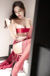 [Cosplay] 王馨瑶Yanni 酒红色情趣套装
