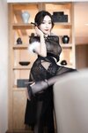 [Cosplay] 王馨瑶 黑色网纱旗袍