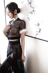 [Cosplay] 王馨瑶 黑色网纱旗袍