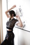 [Cosplay] 王馨瑶 黑色网纱旗袍