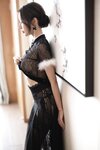 [Cosplay] 王馨瑶 黑色网纱旗袍