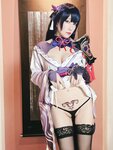 [Cosplay] Ringo Mitsuki 林檎蜜紀 - 今日はすけべ回♡原神・淫紋付・雷電将軍をどすけべ股縄綱渡りで調教♡