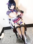 [Cosplay] Ringo Mitsuki 林檎蜜紀 - 今日はすけべ回♡原神・淫紋付・雷電将軍をどすけべ股縄綱渡りで調教♡