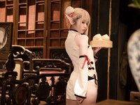 [Cosplay] G44 不会受伤 - Water blue white cheongsam 水兰儿白旗袍