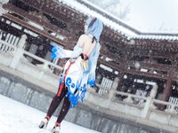 [Cosplay] 虎森森 原神 甘雨 雪景
