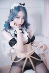 [Cosplay] eloise 软软 - Three points and black silk 三点与黑丝