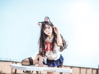 [Cosplay] yuuhui玉汇 天台猫猫 黑犬机器人女友
